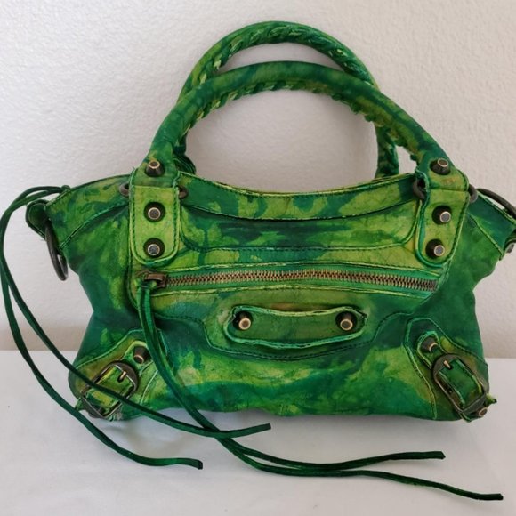 Balenciaga Handbags - Balenciaga Graffiti Mini City handbag blue green neo classic yellow crossbody XS